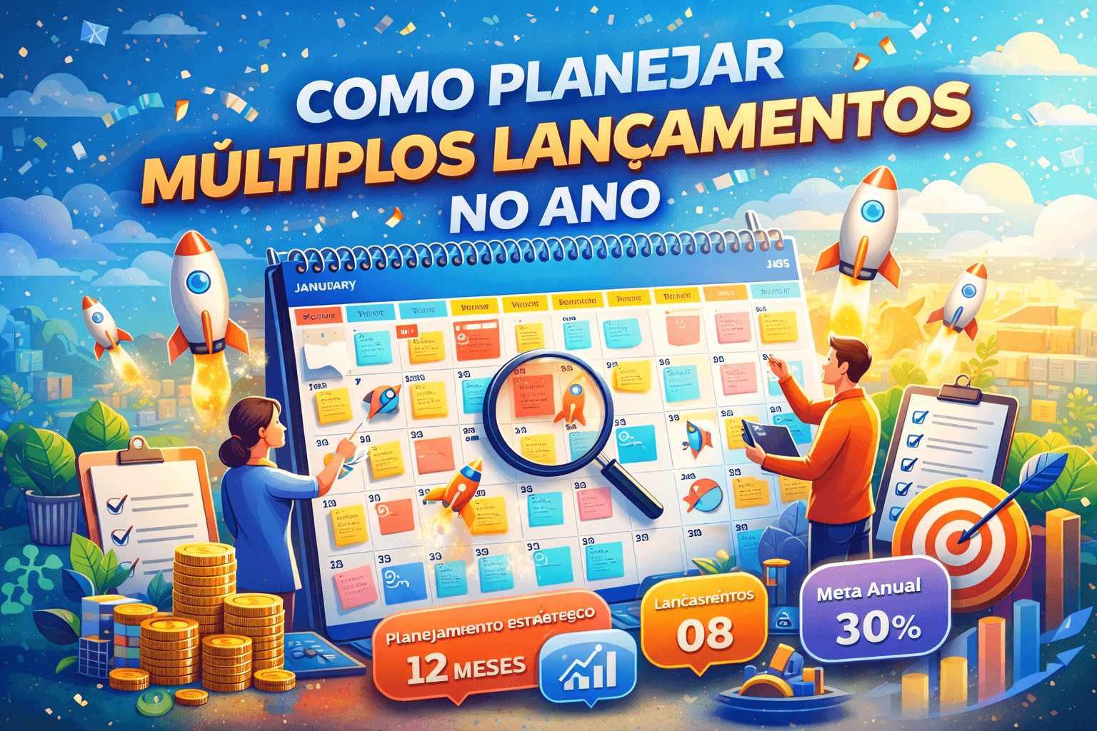 Como planejar múltiplos lançamentos no ano