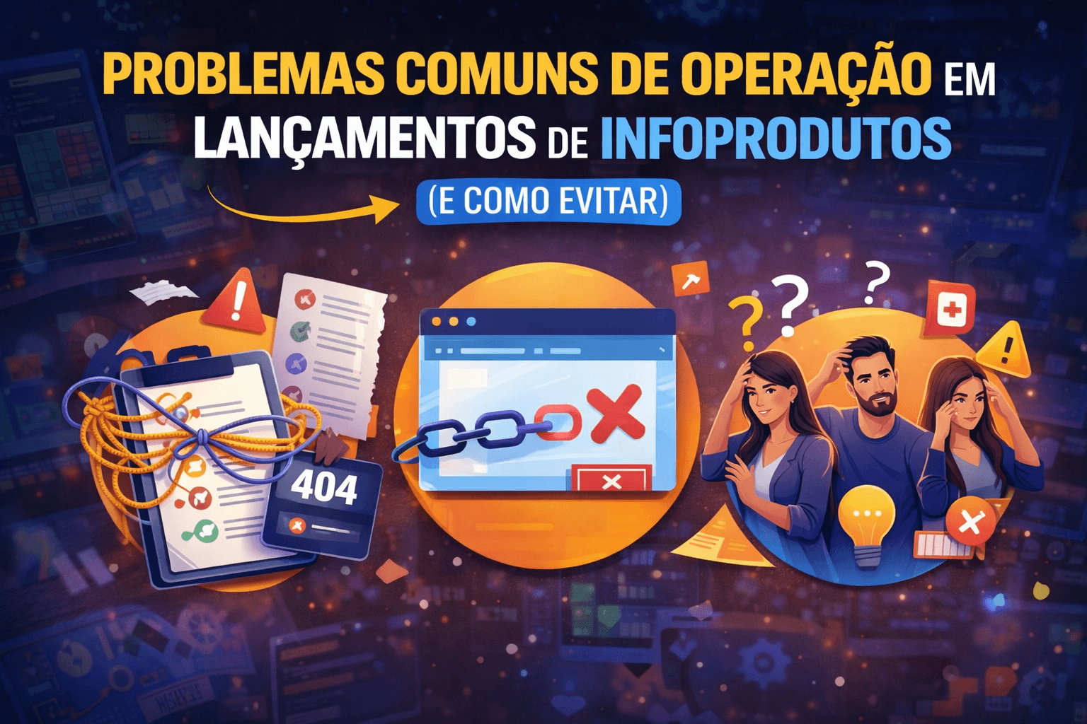 Problemas comuns de operação em lançamentos